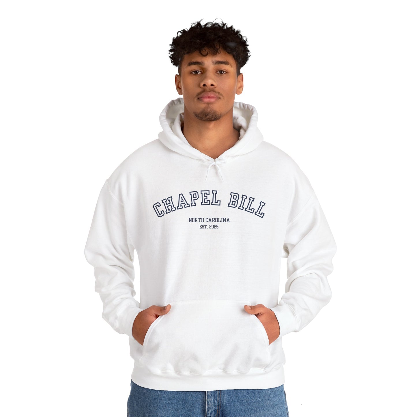 Chapel Bill Heavy Blend™ Hoodie - Curved - NC Est. 2025