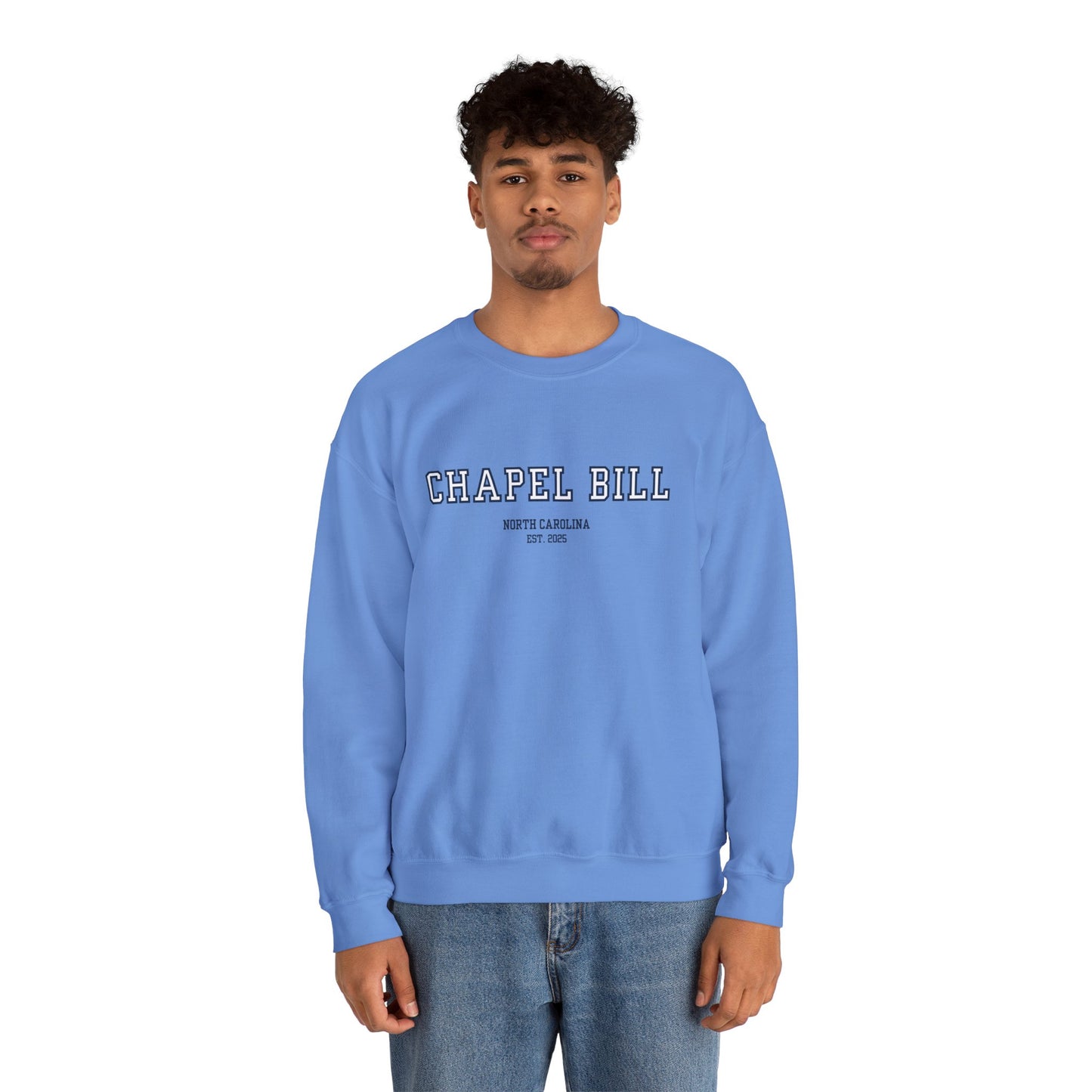 Chapel Bill Crewneck Sweatshirt - Straight - NC Est. 2025