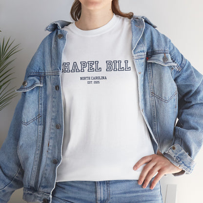 Chapel Bill Cotton Tee – Straight - NC Est. 2025