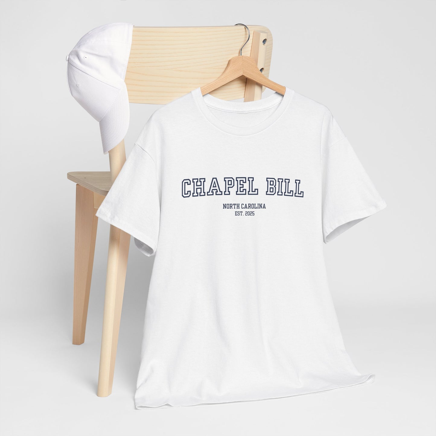 Chapel Bill Cotton Tee – Straight - NC Est. 2025