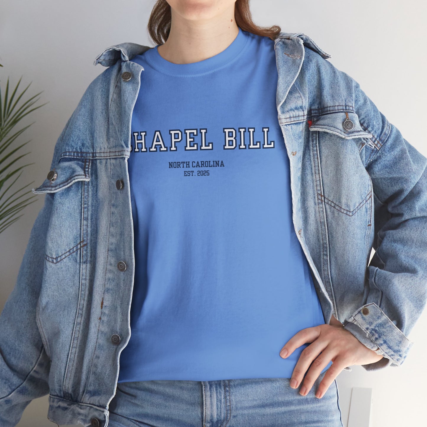 Chapel Bill Cotton Tee – Straight - NC Est. 2025