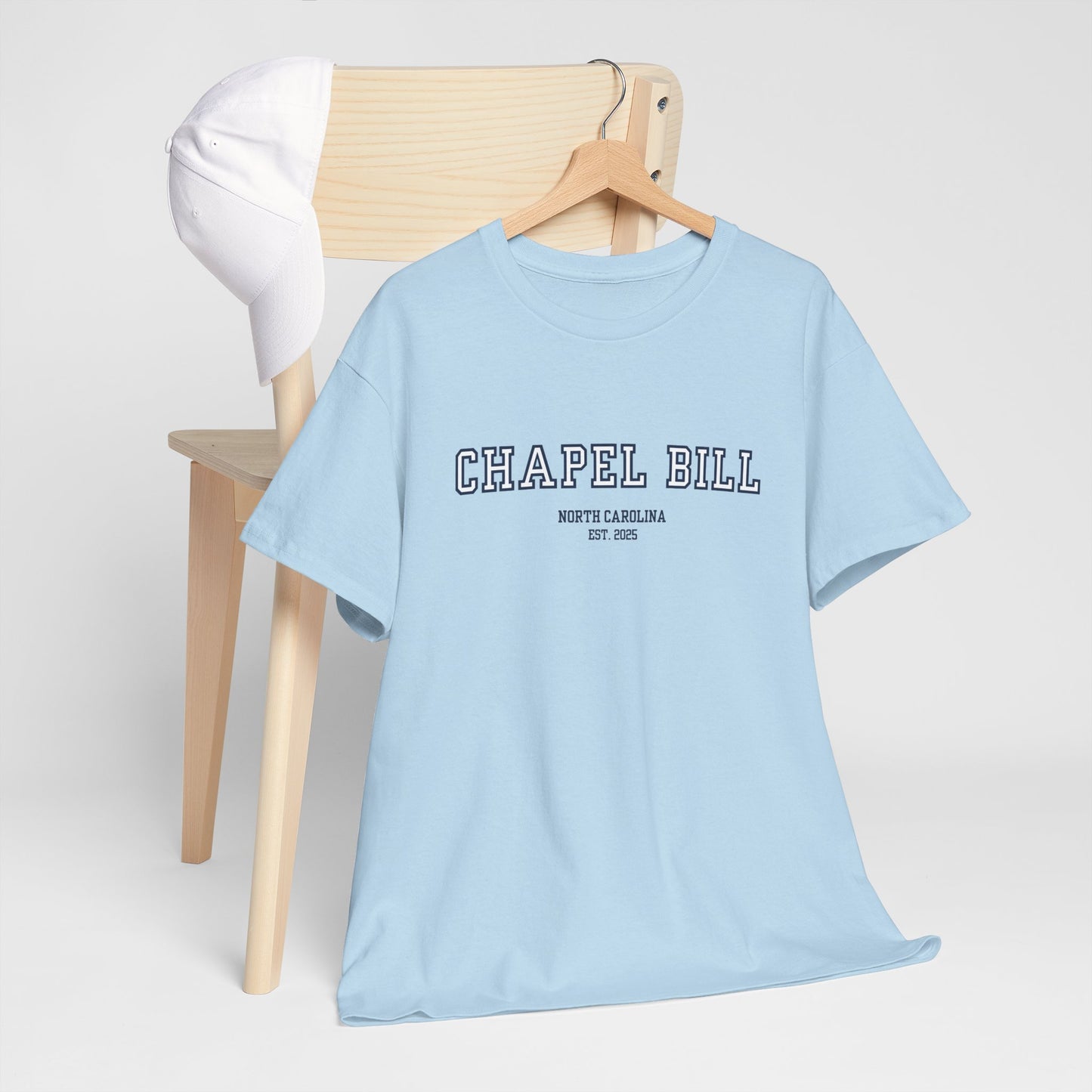 Chapel Bill Cotton Tee – Straight - NC Est. 2025